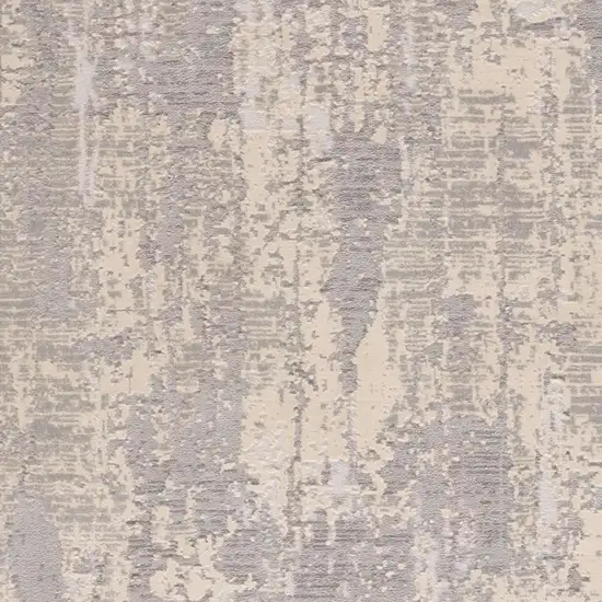 6' Gray And Ivory Abstract Runner Rug Photo 3