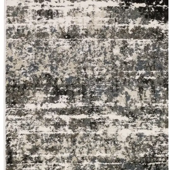 8' Gray And Ivory Abstract Runner Rug Photo 8