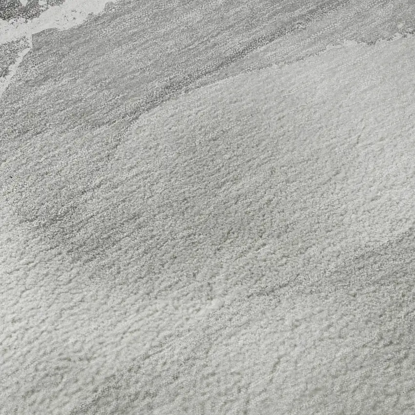 8' Gray And Ivory Abstract Washable Round Rug With UV Protection Photo 9