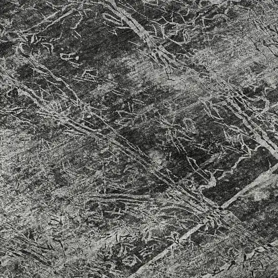 8' Gray And Ivory Abstract Washable Round Rug With UV Protection Photo 9