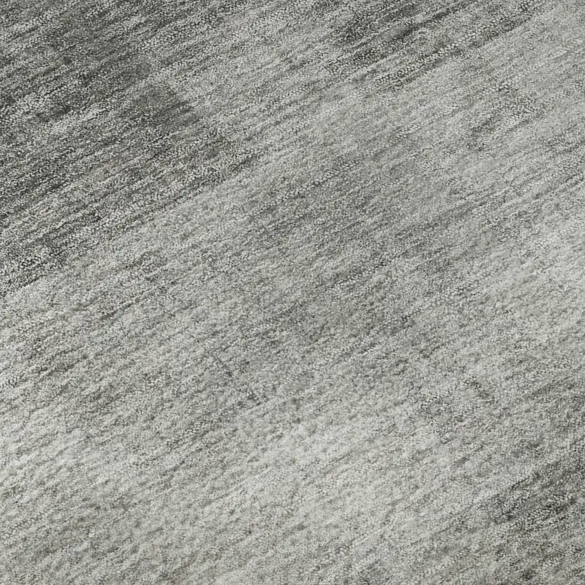 8' Gray And Ivory Abstract Washable Round Rug With UV Protection Photo 9