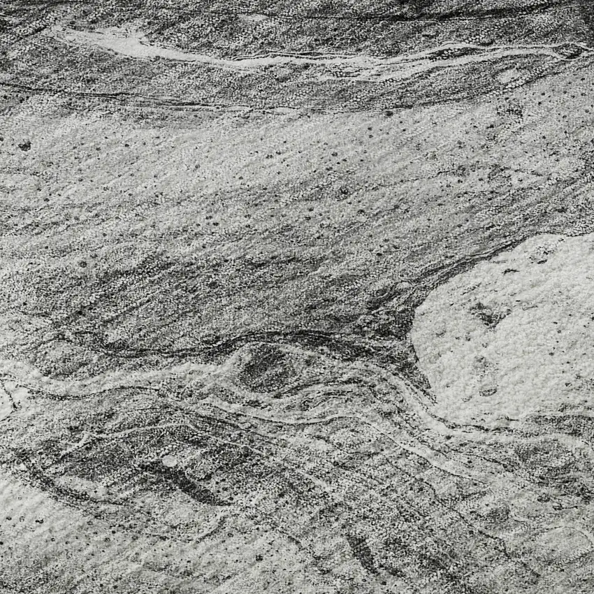 8' Gray And Ivory Abstract Washable Round Rug With UV Protection Photo 9