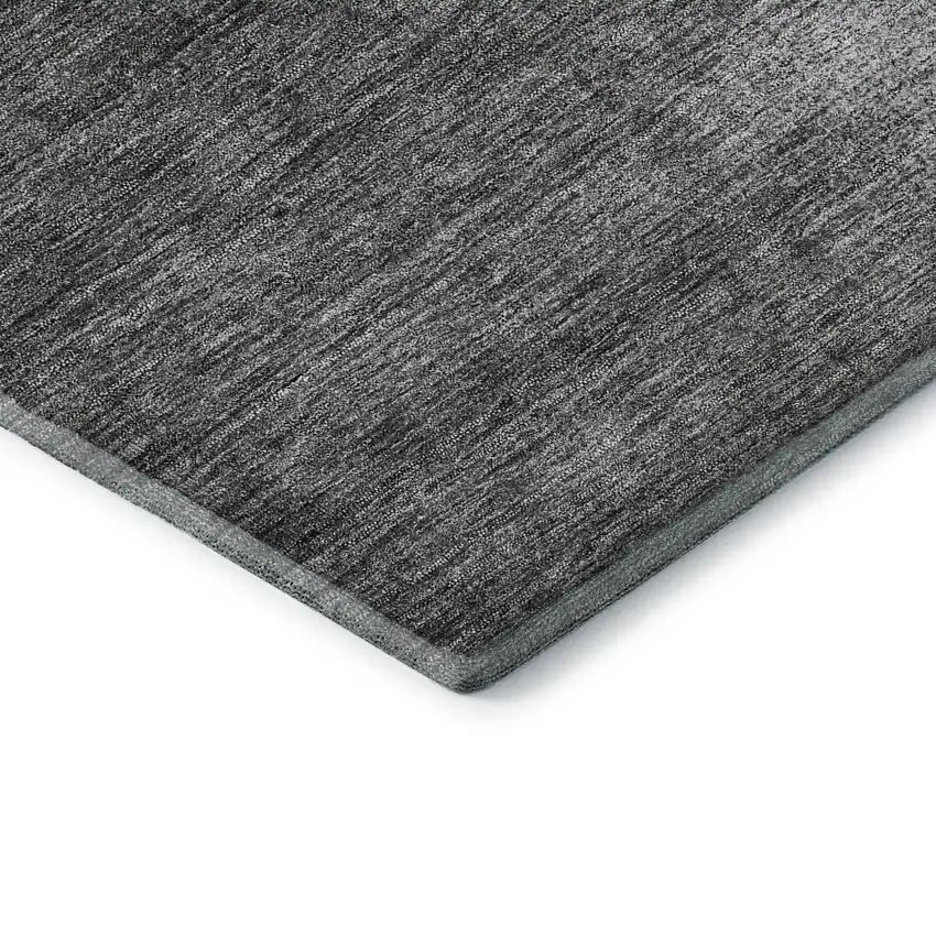 8' Gray And Ivory Abstract Washable Round Rug With UV Protection Photo 7