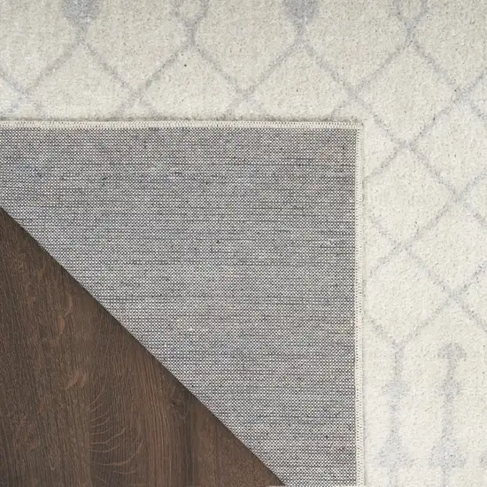 6' Gray And Ivory Geometric Runner Rug Photo 9