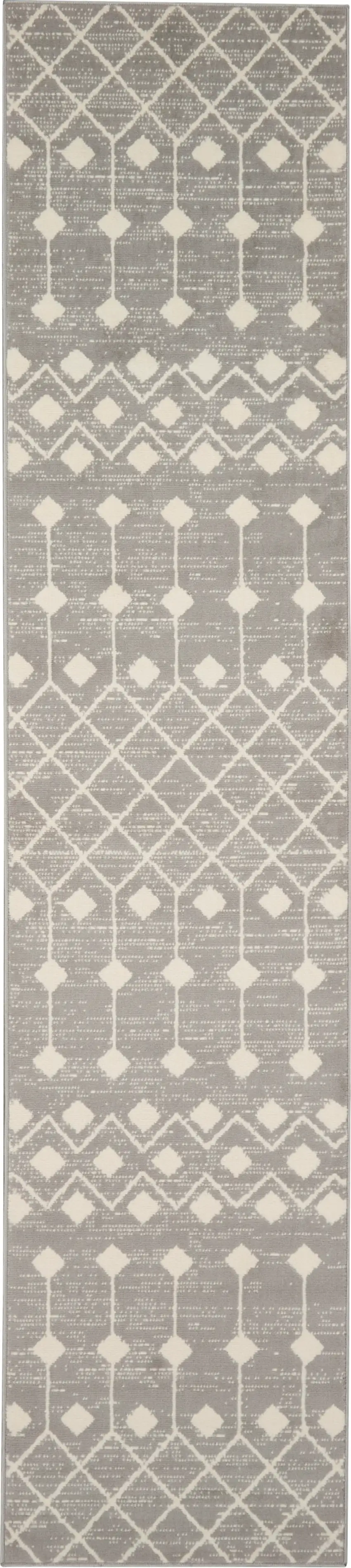 6' Gray And Ivory Moroccan Runner Rug Photo 7