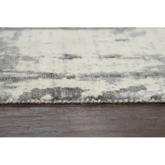 8' Gray And Ivory New Zealand Lambs Wool Abstract Hand Carved Handmade Area Rug Photo 6