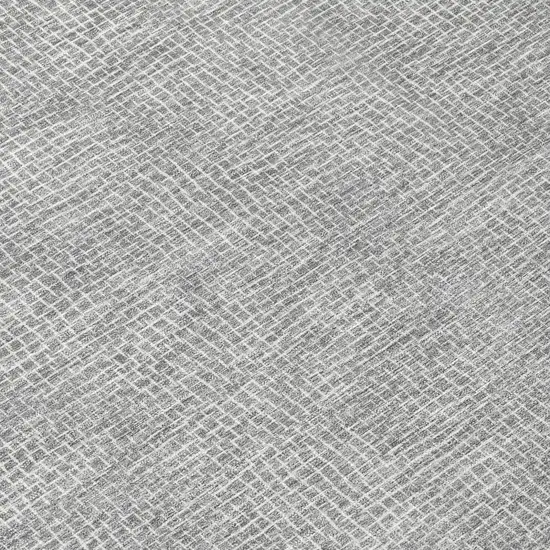8' Gray And Ivory Round Geometric Washable Indoor Outdoor Area Rug Photo 8