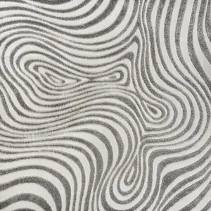 Photo of 5' Gray And Ivory Square Abstract Indoor Outdoor Area Rug