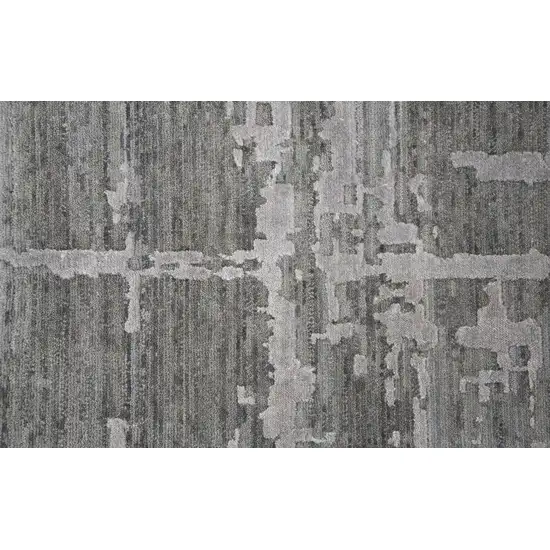 8' Gray And Light Gray New Zealand Lambs Wool Abstract Hand Carved Handmade Area Rug Photo 5