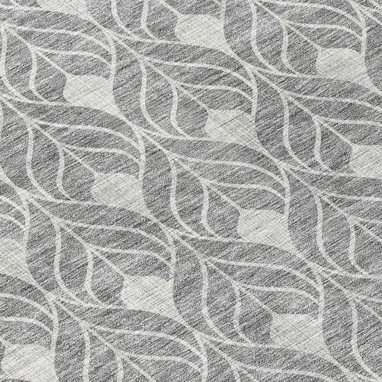 8' Gray And Light Gray Round Geometric Washable Indoor Outdoor Area Rug Photo 8