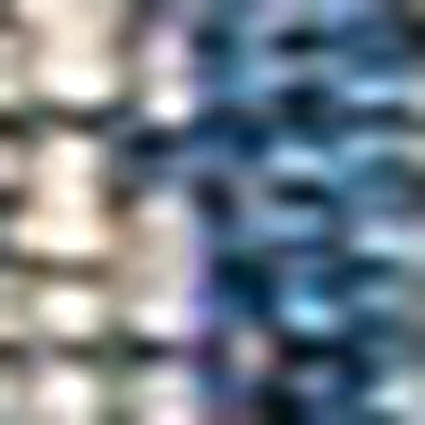 8' Gray And Navy Blue Medallion Indoor Outdoor Runner Rug Photo 2