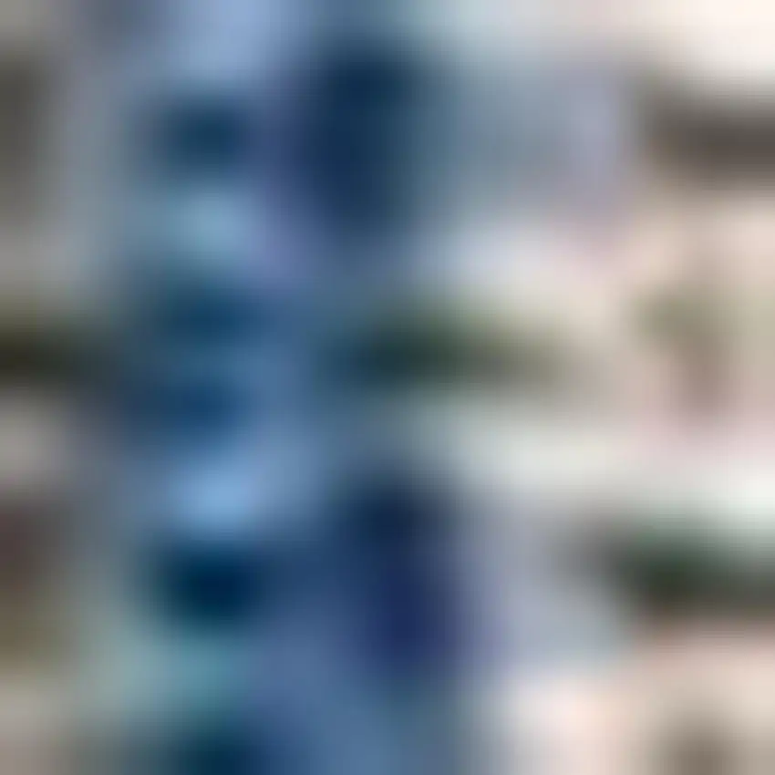 8' Gray And Navy Blue Medallion Indoor Outdoor Runner Rug Photo 2