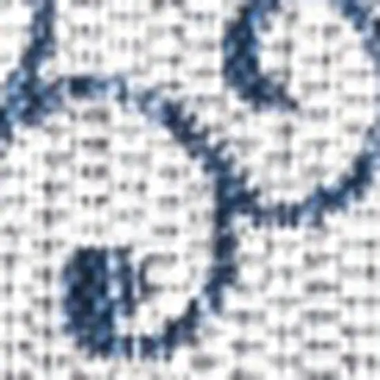 6' Gray And Navy Blue Square Medallion Indoor Outdoor Area Rug Photo 2