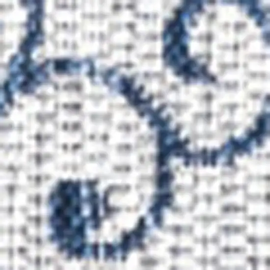 8' Gray And Navy Blue Square Medallion Indoor Outdoor Area Rug Photo 2