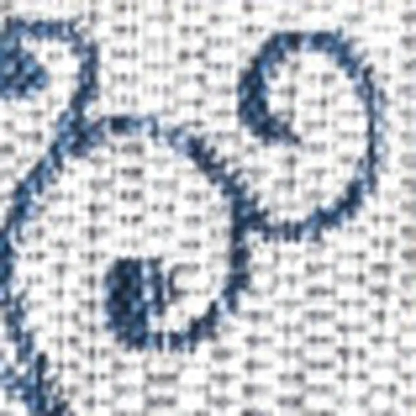 9' Gray And Navy Blue Square Medallion Indoor Outdoor Area Rug Photo 3