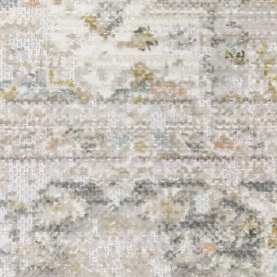 8' Gray And Orange Medallion Runner Rug Photo 8