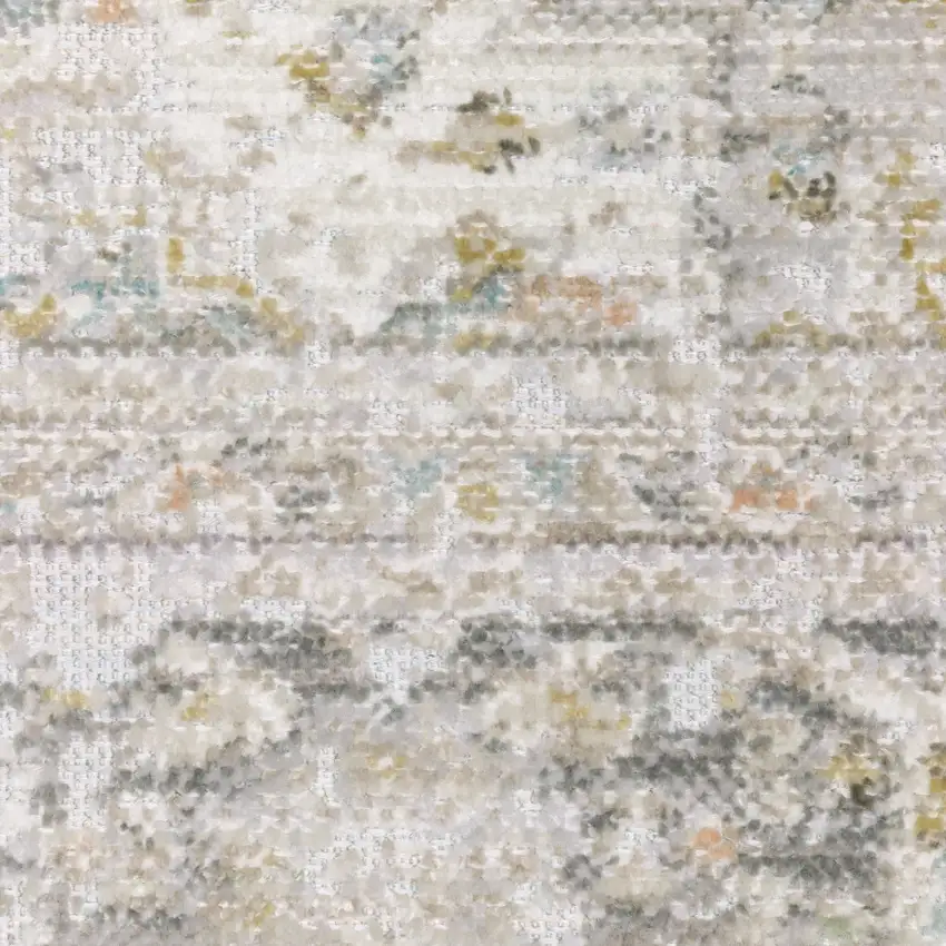 8' Gray And Orange Medallion Runner Rug Photo 8