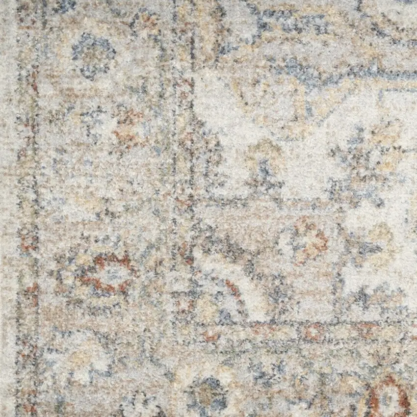 6' Gray And Rust Oriental Runner Rug Photo 8