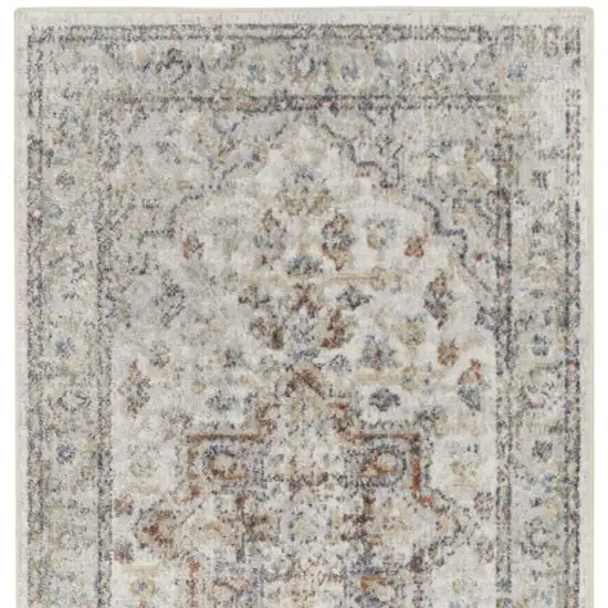 6' Gray And Rust Oriental Runner Rug Photo 3