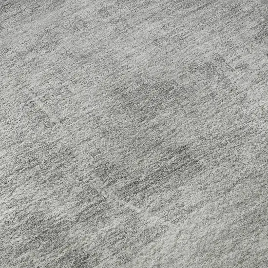 8' Gray And Silver Abstract Geometric Washable Round Rug With UV Protection Photo 9