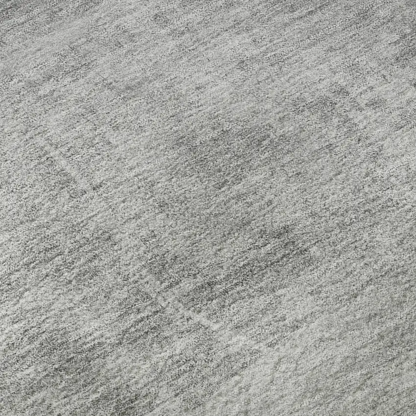 8' Gray And Silver Abstract Geometric Washable Round Rug With UV Protection Photo 9