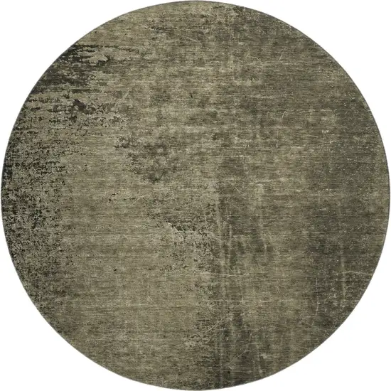 8' Gray And Silver Abstract Washable Round Rug With UV Protection Photo 1