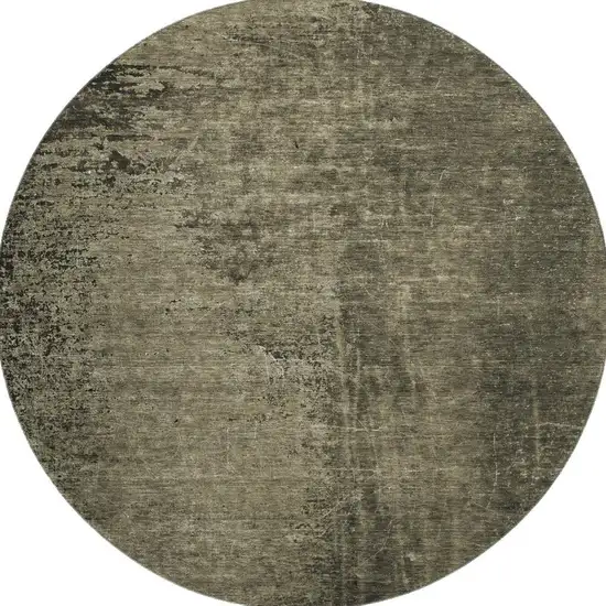 8' Gray And Silver Abstract Washable Round Rug With UV Protection Photo 4
