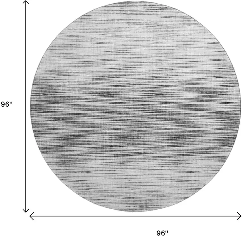 8' Gray And Silver Abstract Washable Round Rug With UV Protection Photo 3