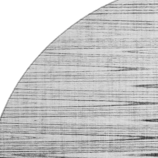 8' Gray And Silver Abstract Washable Round Rug With UV Protection Photo 3