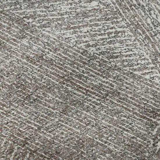 8' Gray And Silver Abstract Washable Round Rug With UV Protection Photo 7