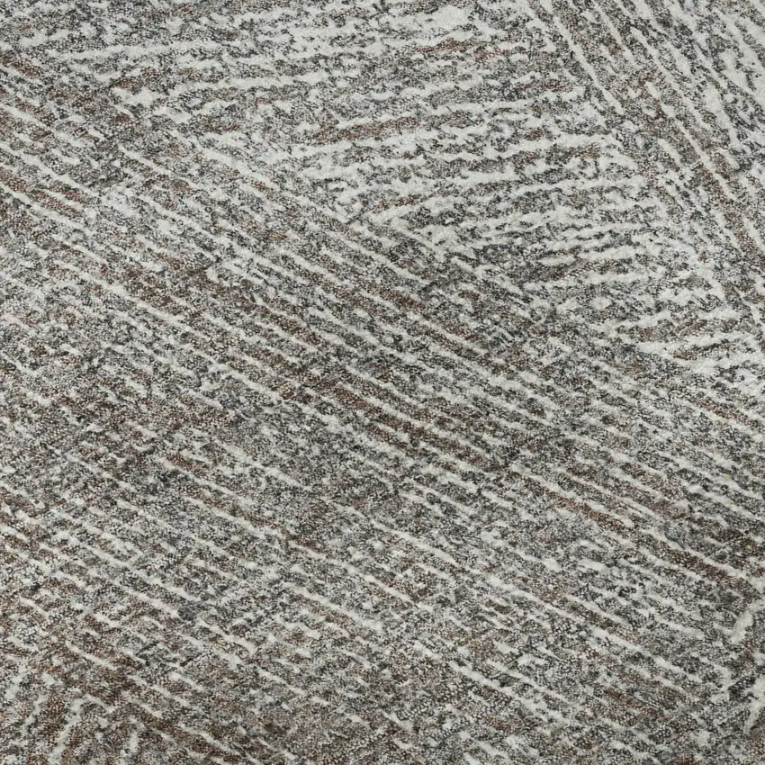 8' Gray And Silver Abstract Washable Round Rug With UV Protection Photo 7