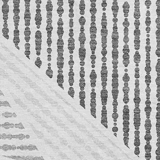 8' Gray And Silver Geometric Washable Round Rug With UV Protection Photo 3