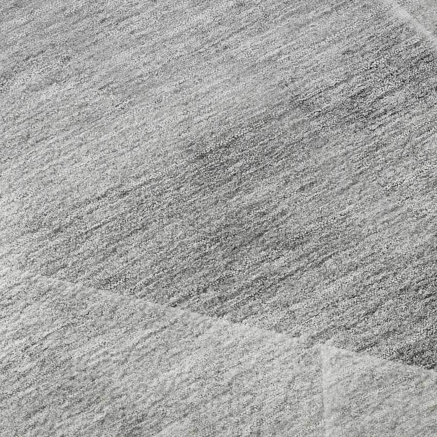 8' Gray And Silver Geometric Washable Round Rug With UV Protection Photo 9