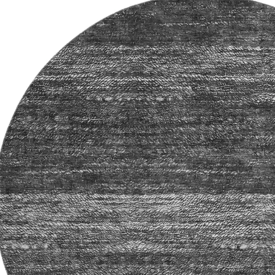8' Gray And Silver Ombre Washable Round Rug With UV Protection Photo 3