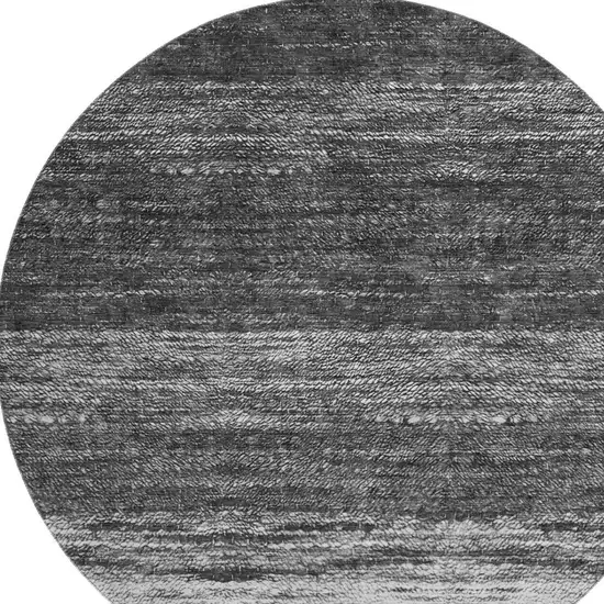 8' Gray And Silver Ombre Washable Round Rug With UV Protection Photo 4
