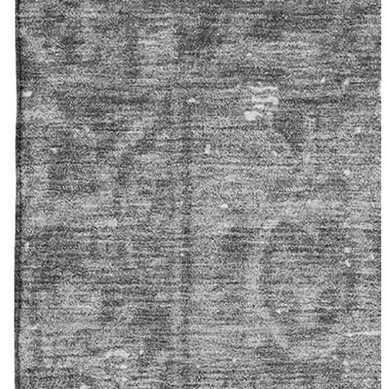 8' Gray And Silver Oriental Washable Area Rug With UV Protection Photo 2