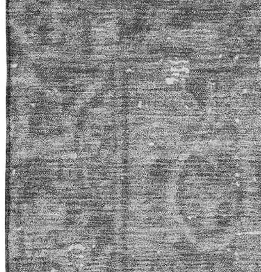 8' Gray And Silver Oriental Washable Area Rug With UV Protection Photo 2