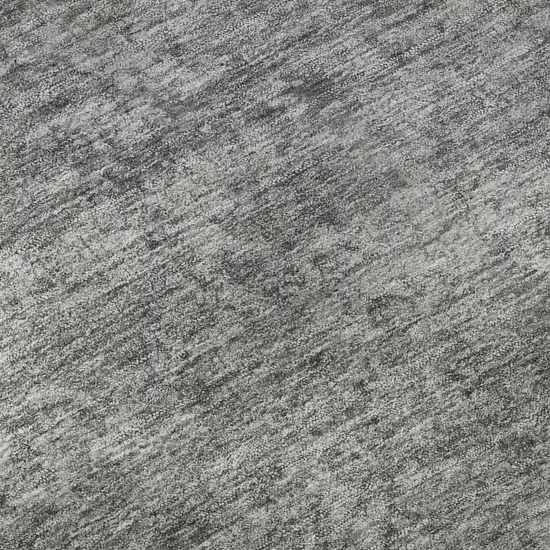 8' Gray And Silver Oriental Washable Round Rug With UV Protection Photo 8