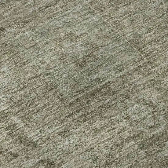 8' Gray And Silver Oriental Washable Round Rug With UV Protection Photo 7