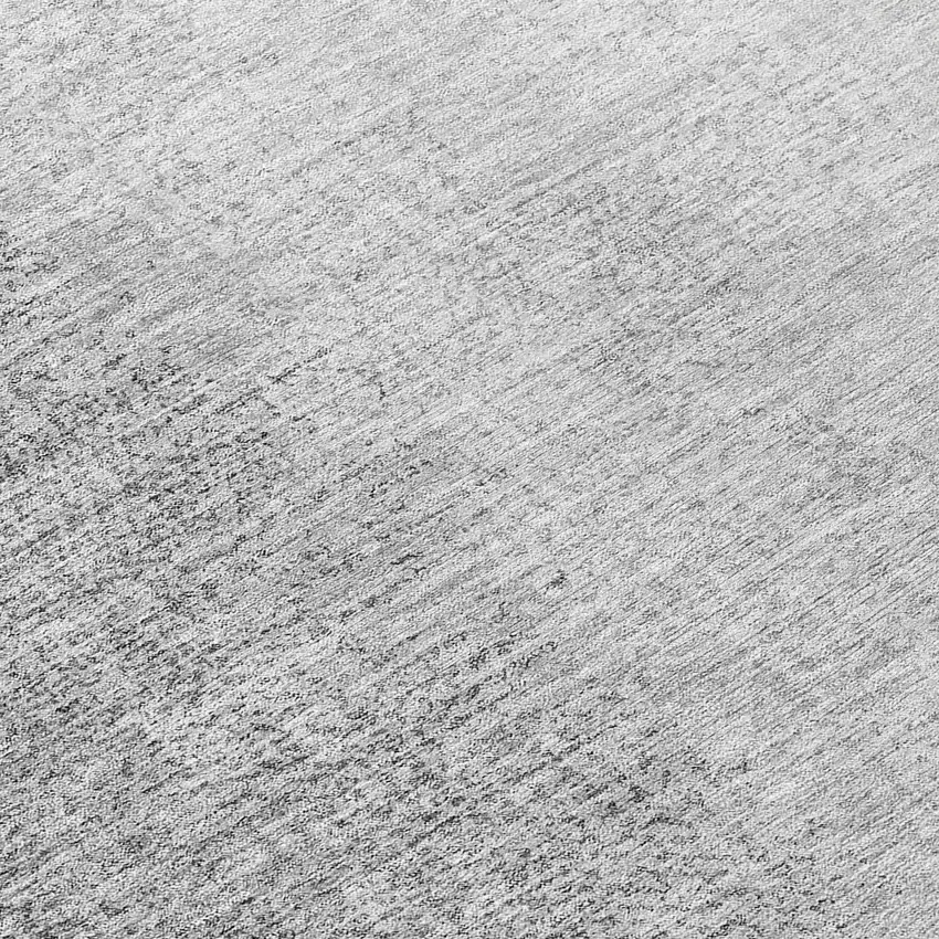 8' Gray And Silver Round Abstract Washable Indoor Outdoor Area Rug Photo 8