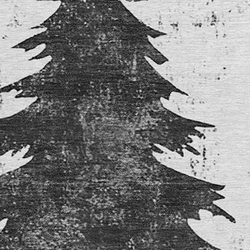 8' Gray And Silver Round Botanical Leaves Washable Indoor Outdoor Area Rug Photo 8