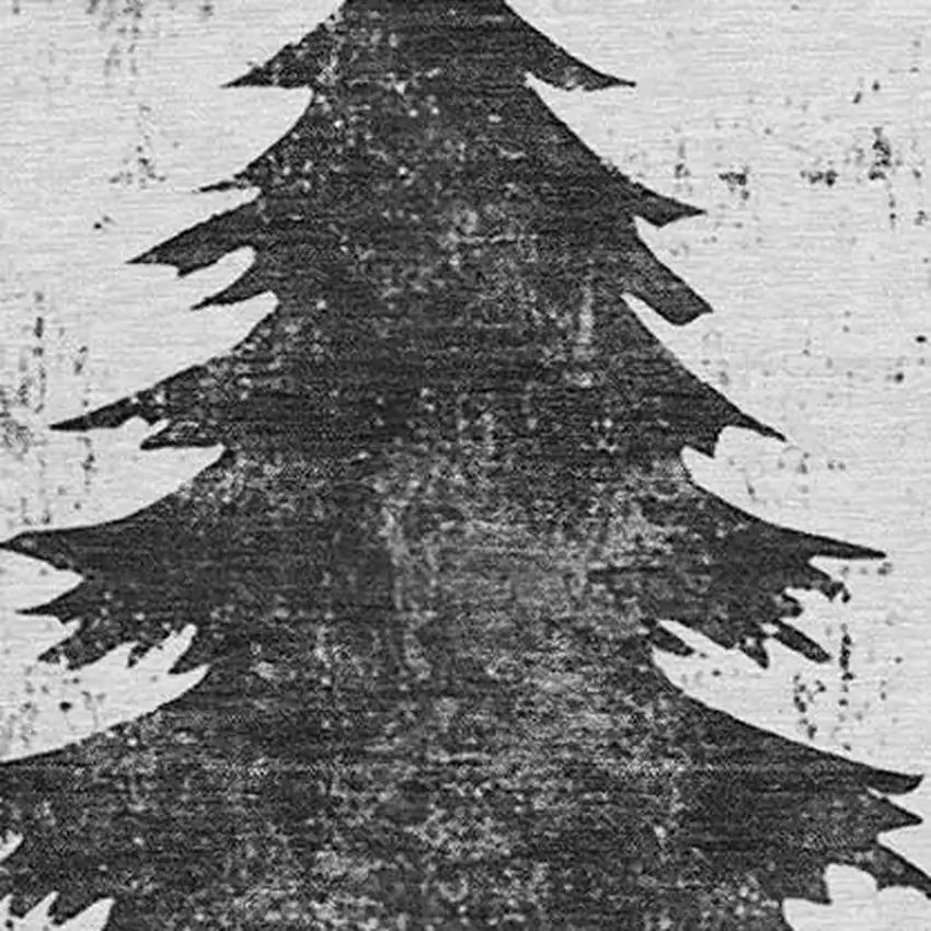 8' Gray And Silver Round Botanical Leaves Washable Indoor Outdoor Area Rug Photo 4