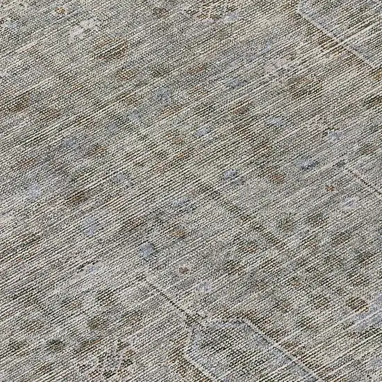 8' Gray And Silver Round Southwestern Washable Indoor Outdoor Area Rug Photo 8