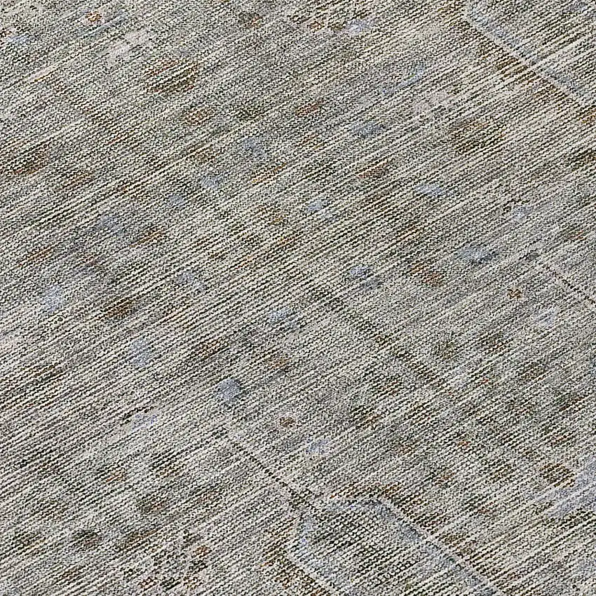 8' Gray And Silver Round Southwestern Washable Indoor Outdoor Area Rug Photo 8