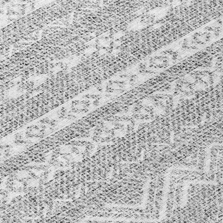 8' Gray And Silver Round Southwestern Washable Indoor Outdoor Area Rug Photo 8