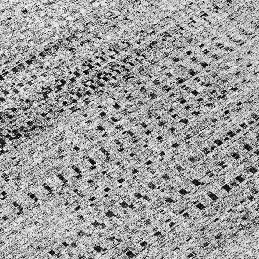 8' Gray And Silver Round Striped Washable Indoor Outdoor Area Rug Photo 8