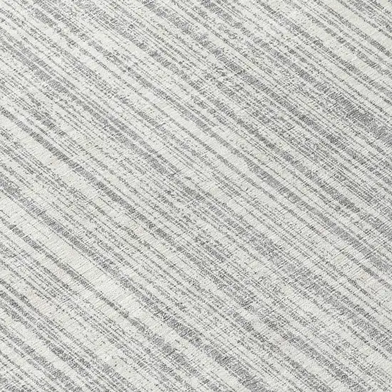 8' Gray And Silver Round Striped Washable Indoor Outdoor Area Rug Photo 9