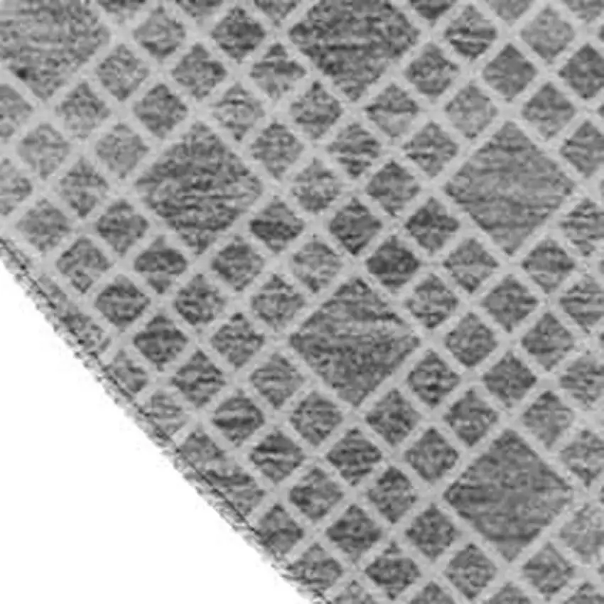 8' Gray And Silver Striped Washable Round Rug With UV Protection Photo 2