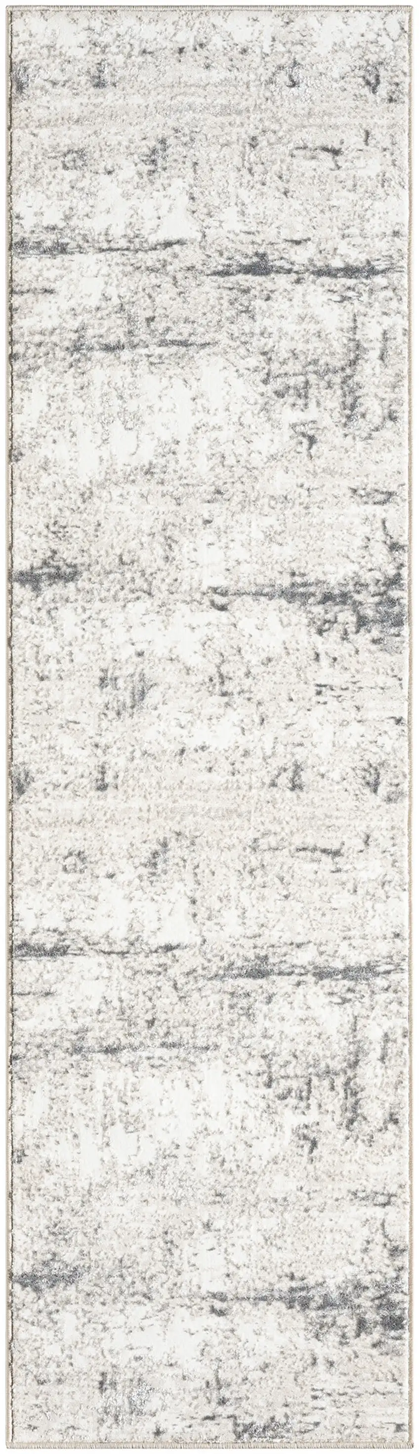 7' Gray And Slate Gray Abstract Distressed Runner Rug Photo 2