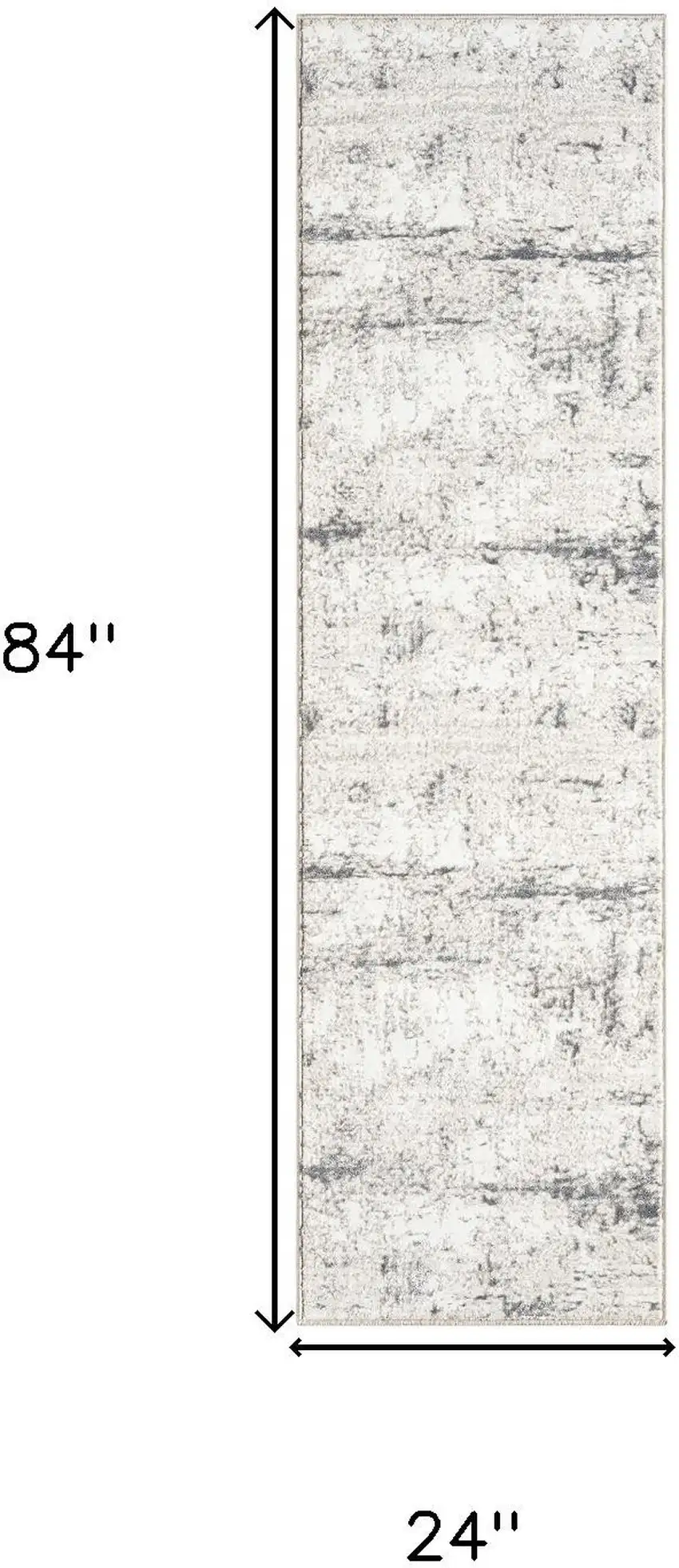 7' Gray And Slate Gray Abstract Distressed Runner Rug Photo 3